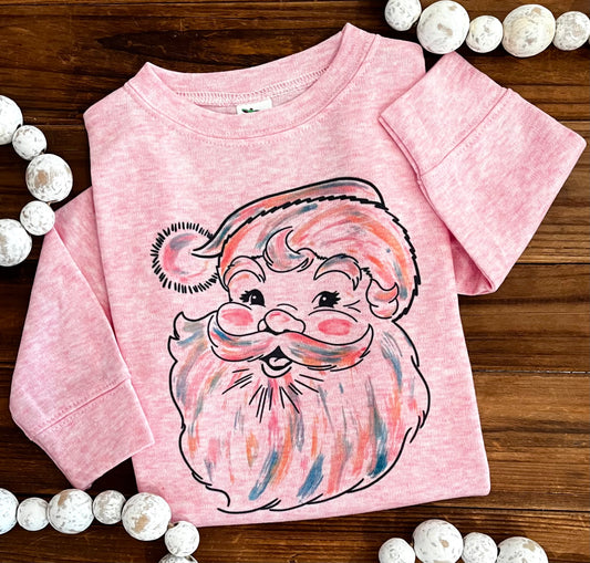 Colorful Santa on Pink