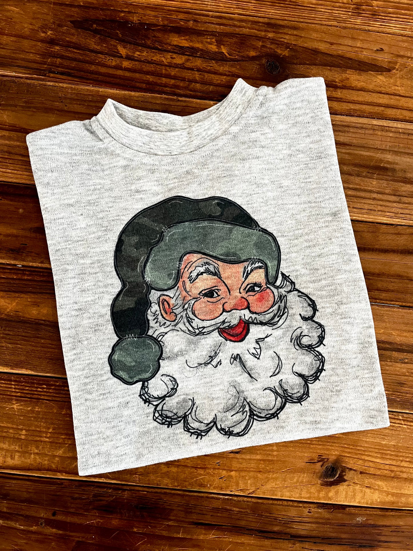 Camo Santa on Grey