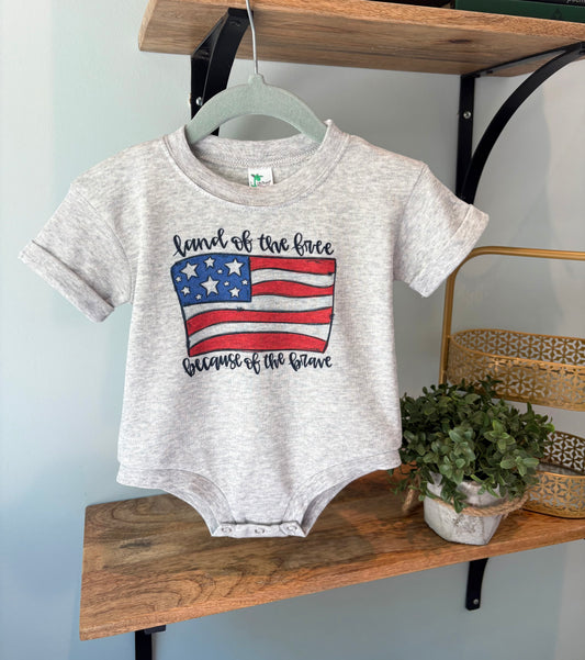 Land of the Free Because of the Brave on Grey