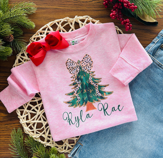 Green Tree with or without Personalization on Pink