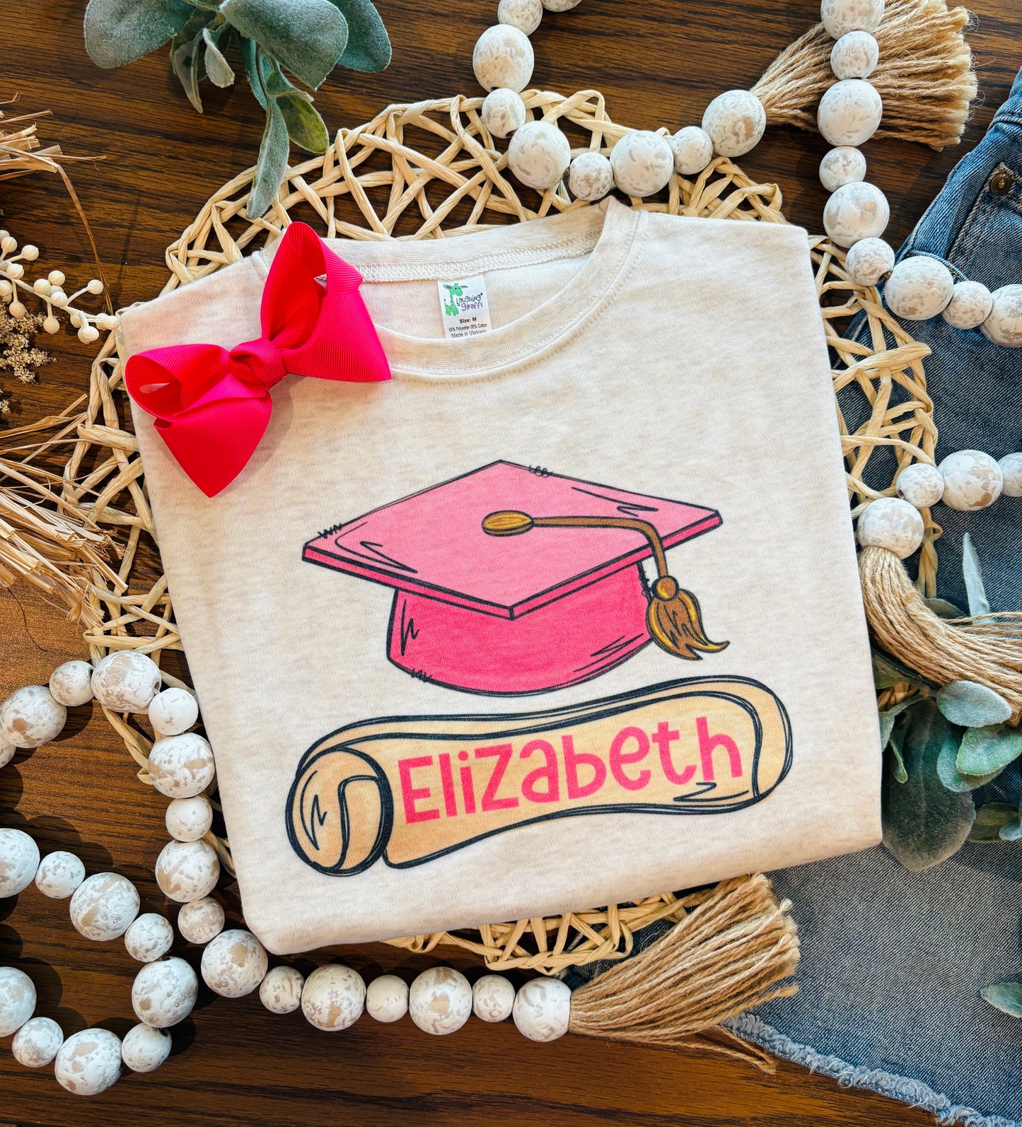 Pink Cap and Diploma - Graduate