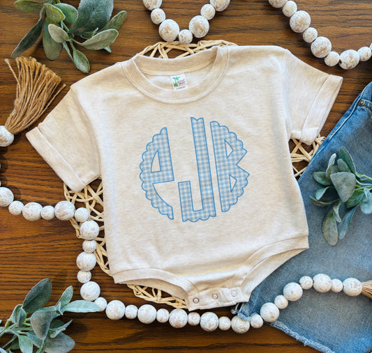 Blue Gingham Monogram