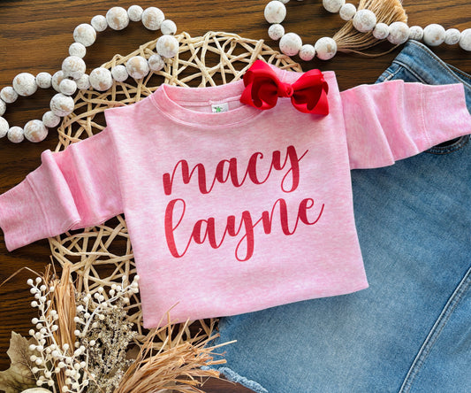 Script Name - Red on Pink