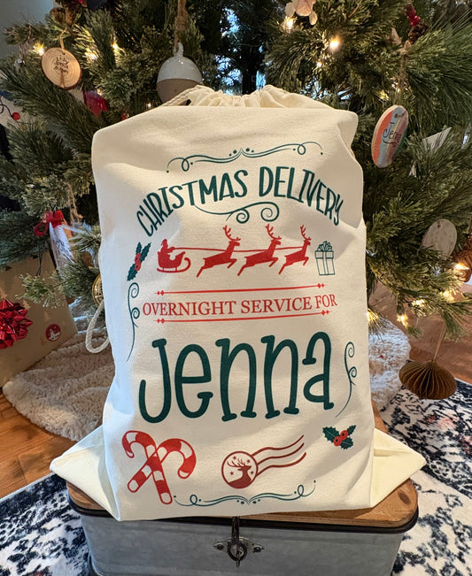 Santa Gift Bag with Custom Name