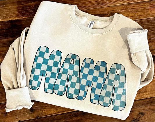 Blue Check Mama Sweatshirt