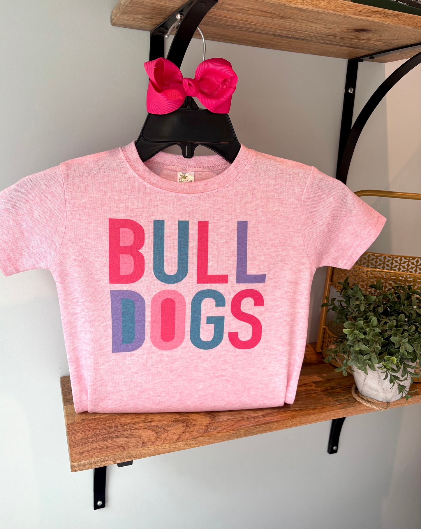 Custom Color Block Team Mascot on Pink, Bulldogs, Tigers, Pirates, Wildcats, Any Custom Team and Colors!