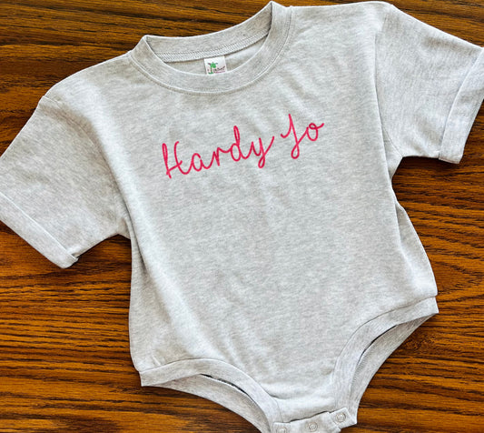 Cursive Custom Name - Pink on Grey