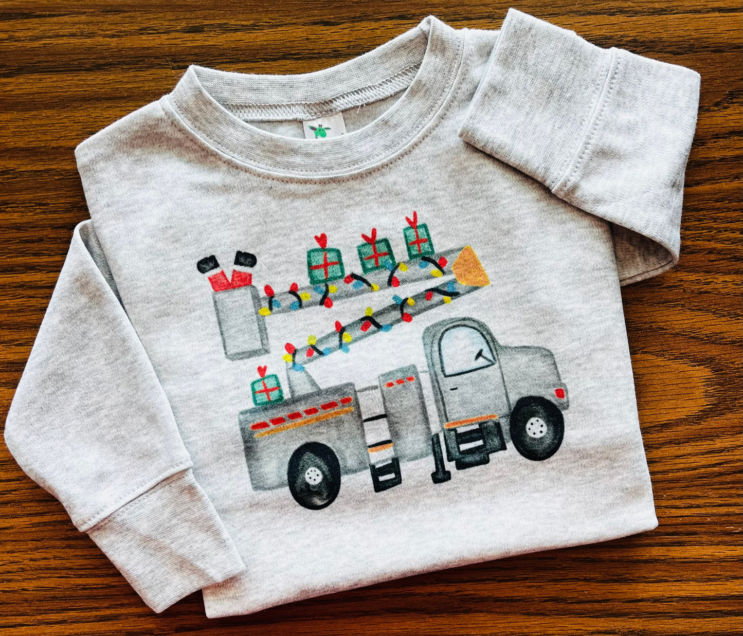 Santa Bucket Truck on Grey