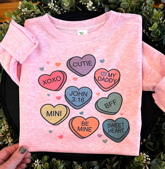 Girl Candy Hearts on Pink