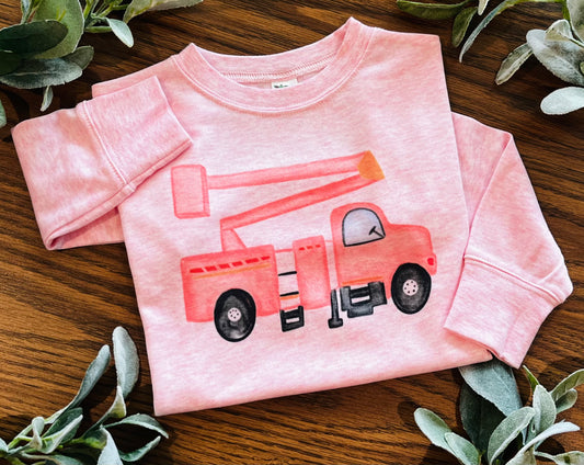 Pink Bucket Truck