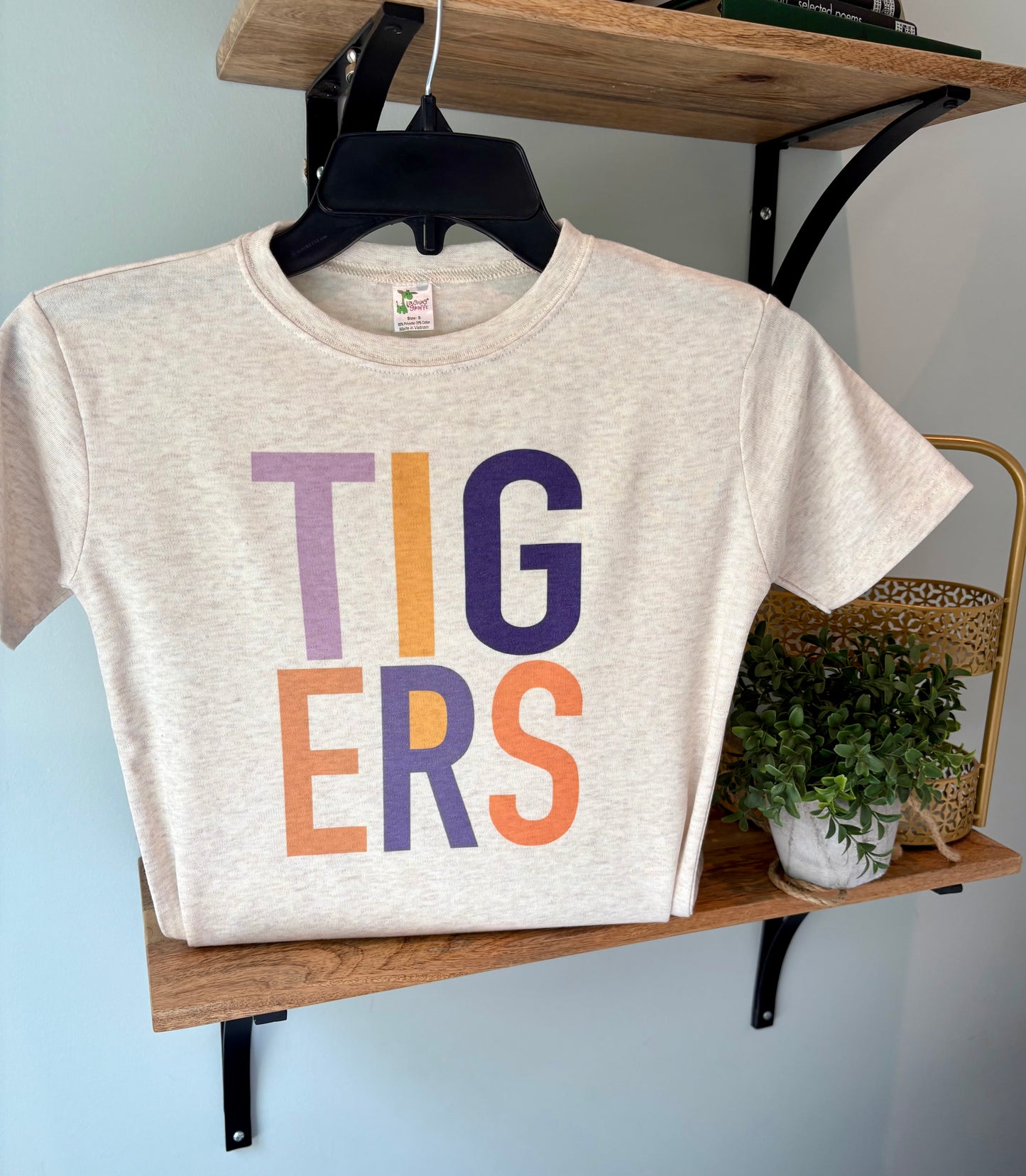 Custom Color Block Team Mascot on Oatmeal, Bulldogs, Tigers, Pirates, Wildcats, Any Custom Team and Colors!