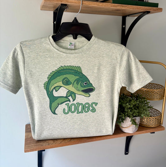 Bass Fish with or without Name on Sage