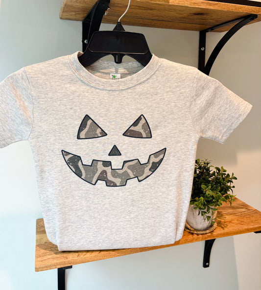Boy Camo Jackolantern on Grey