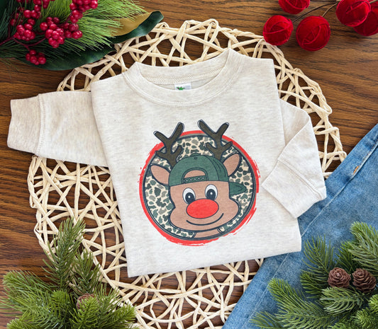 Boy Camo Reindeer on Oatmeal