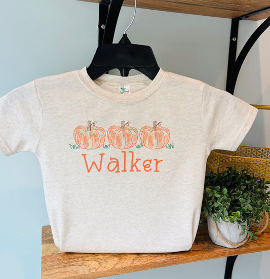 Boy Scribble Pumpkin Trio with or without Custom Name