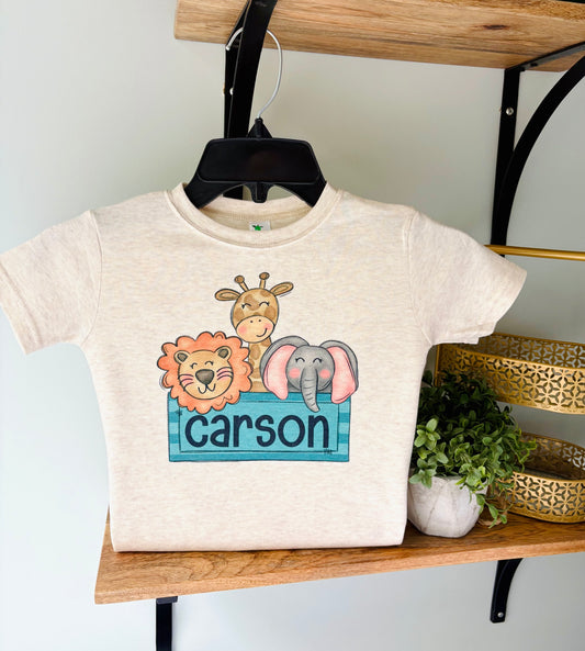 Zoo Animals boy with Personalization