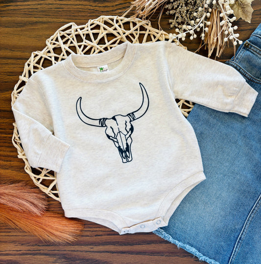 Bull Skull on oatmeal
