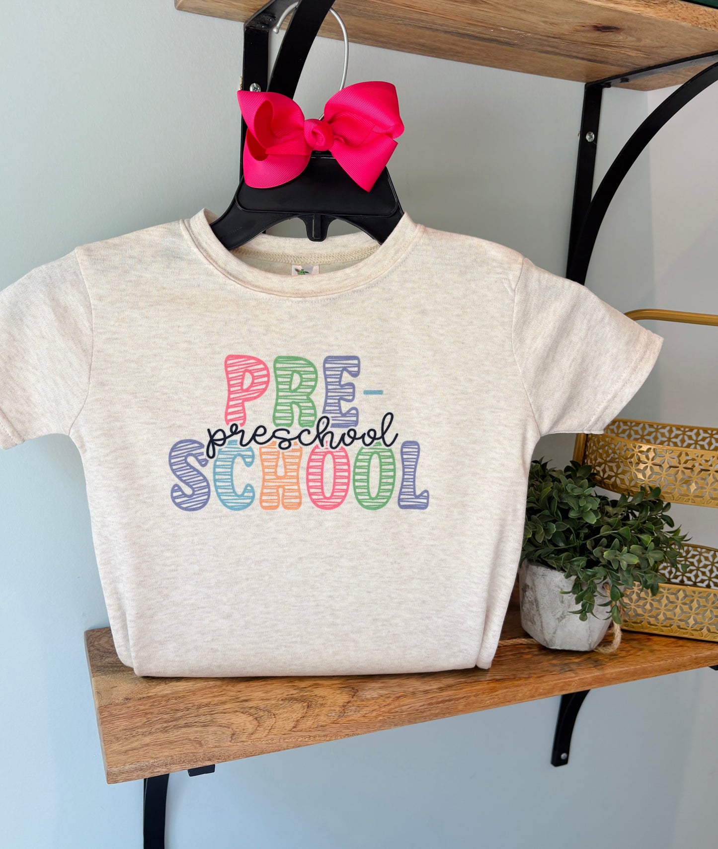 Sketch School Grade Girly Colors on Oatmeal: Preschool, Kindergarten, 1st, 2nd, 3rd, 4th, 5th
