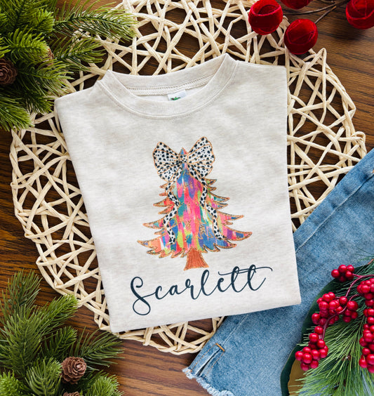 Colorful Glitter Christmas Tree with or without Personalization