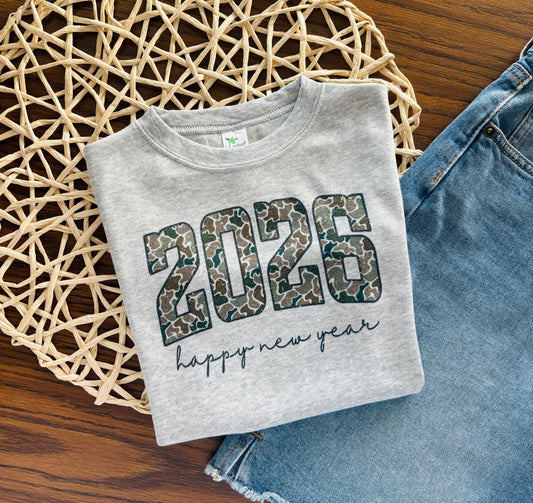 Camo 2026 Happy New Year on Grey