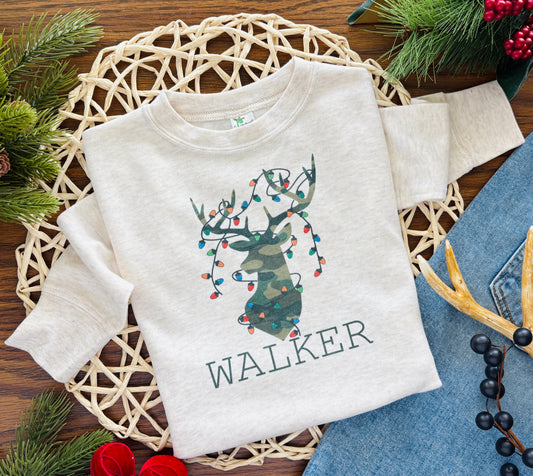 Camo Deer with Lights with or without Name
