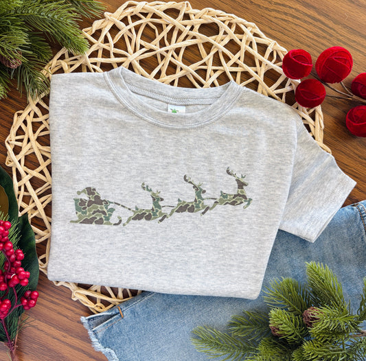 Camo Santas Sleigh on Grey