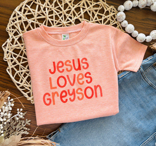 Jesus Loves Custom Name on Cantaloupe