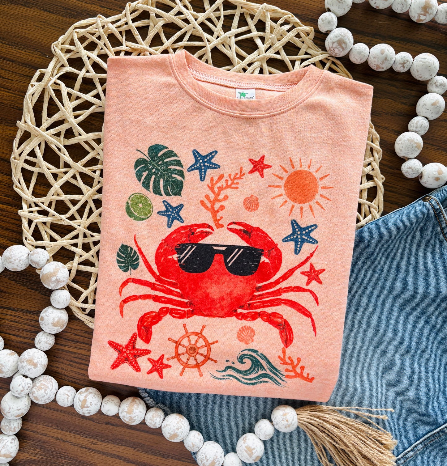 Boy Beach Crab Collage