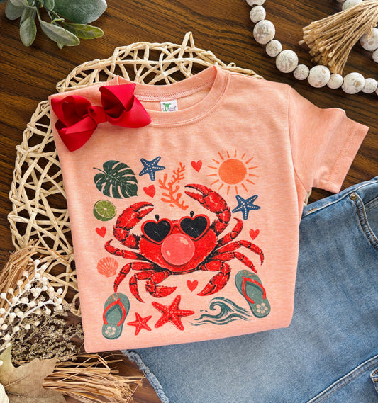 Girl Beach Crab Collage