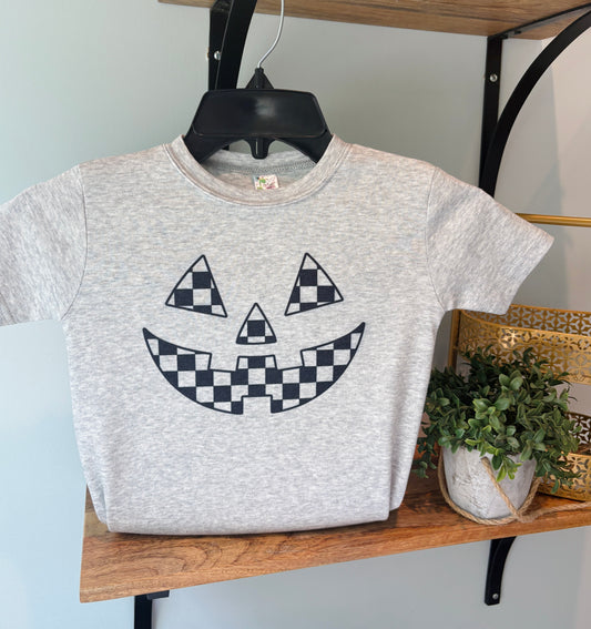 Check Jackolantern Face on Grey