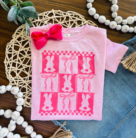 Pink Bows and Bunny Collage