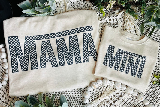 Mama + Mini - Black Check