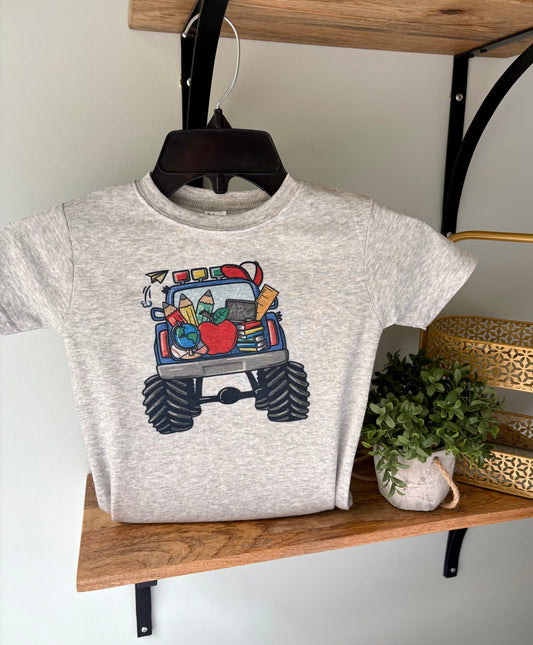 School Monster Truck with or without Personalization on Grey