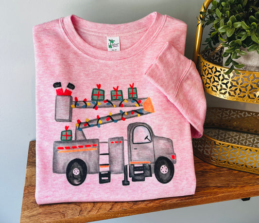 Santa Bucket Truck on Pink