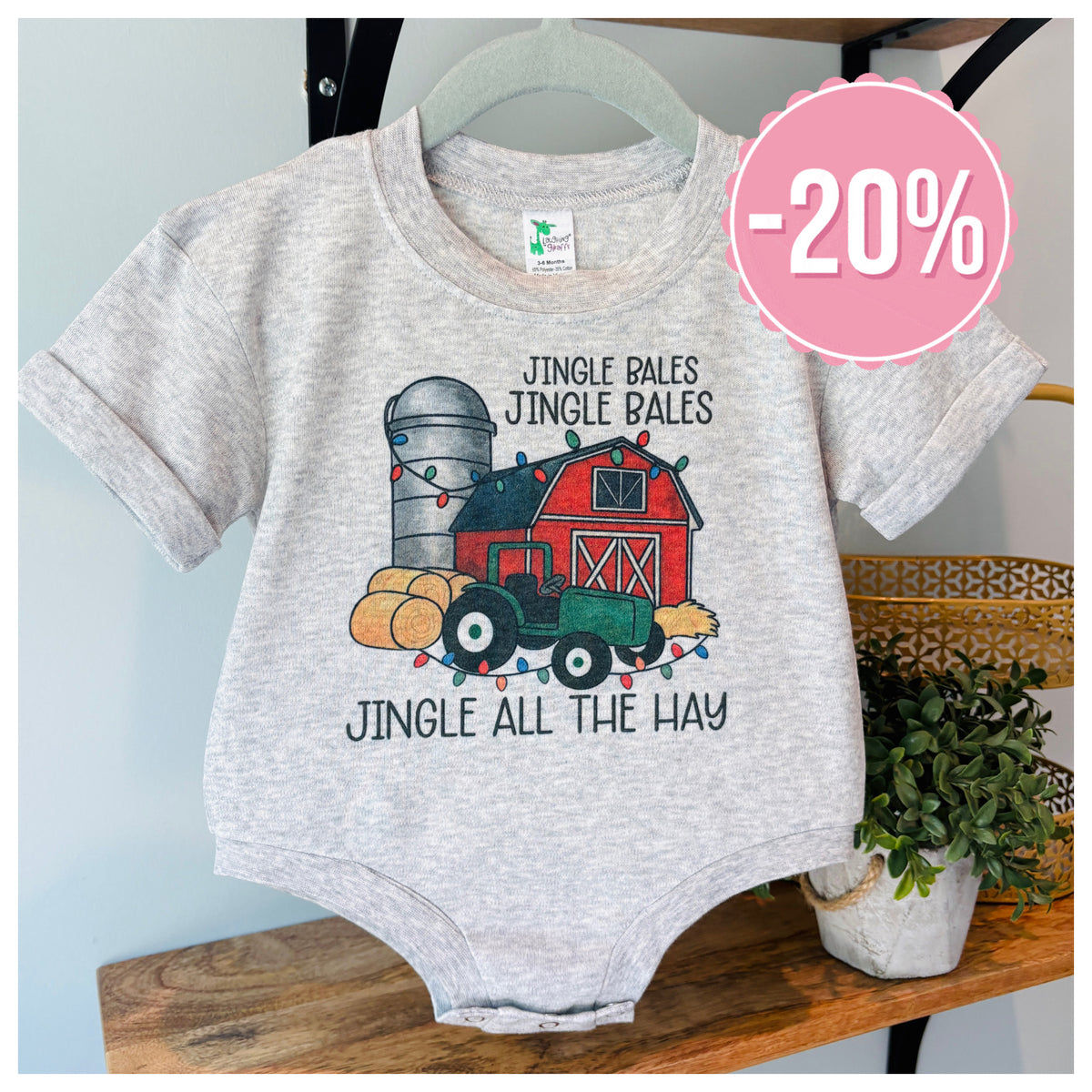 Jingle Bales on Grey ‼️ Sale ‼️ 20% off at Checkout ‼️