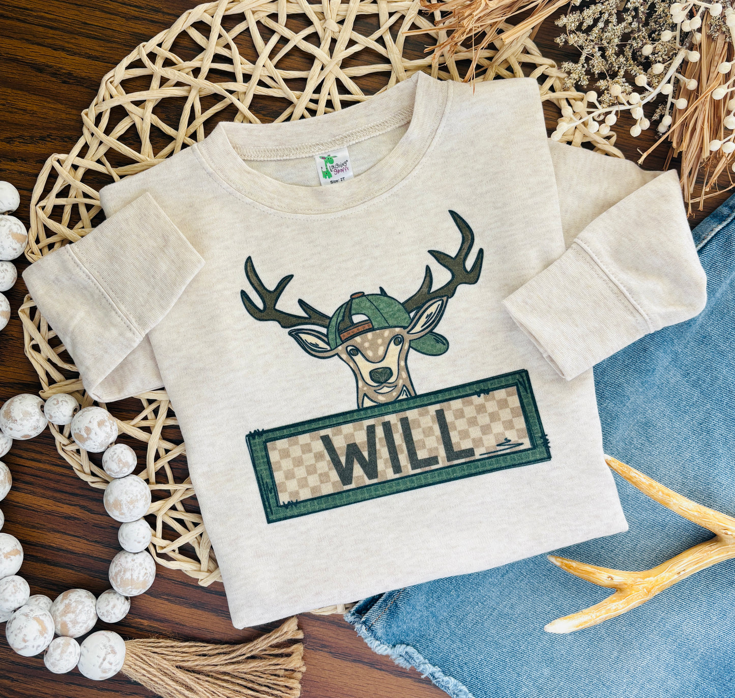 Deer with Name Box on Oatmeal