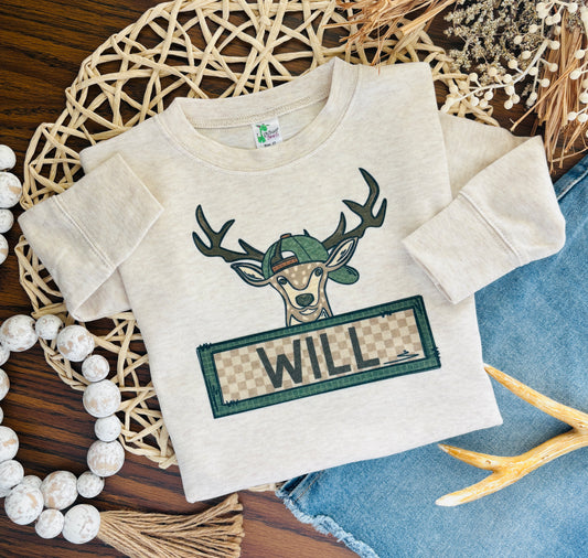 Deer with Name Box on Oatmeal