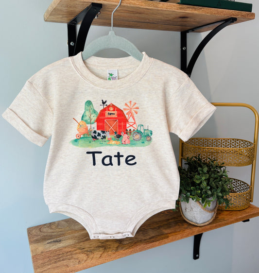 Red Barn Farm With or without Personalization on Oatmeal