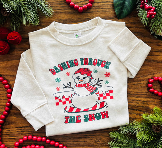 Dashing through the snow - girl -Pullover 4t