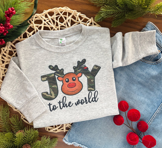 Joy Reindeer on Gray