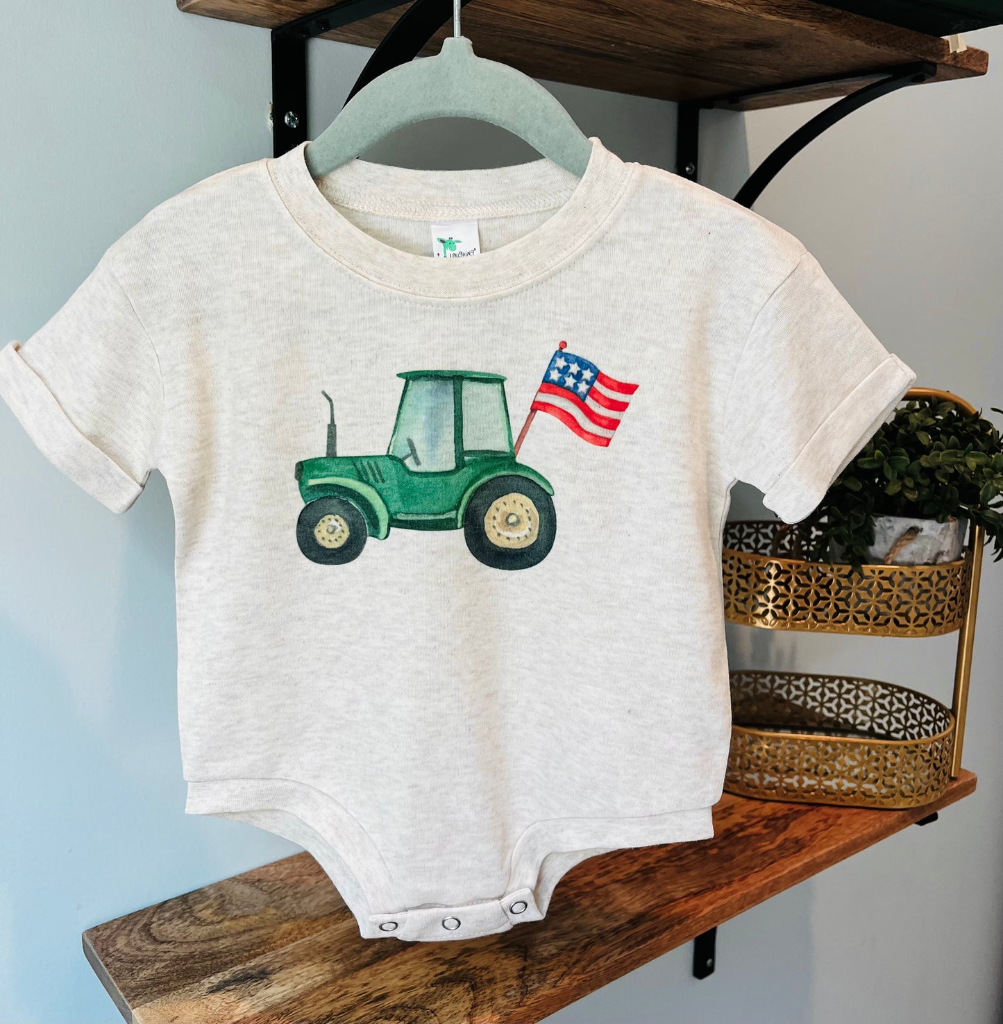 Tractor with Flag