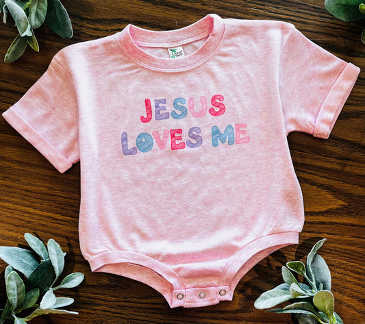 Scribble Letter - Jesus Loves Me on Pink