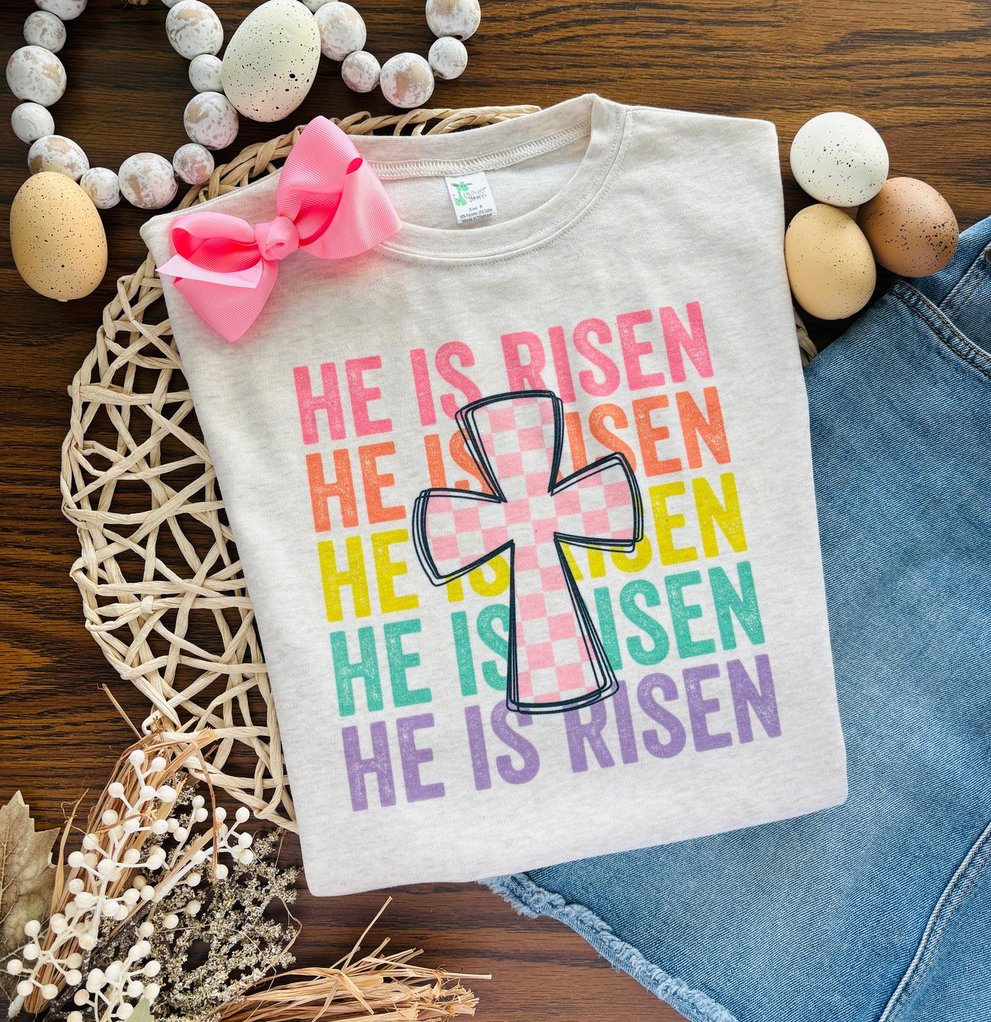 Girl Check Cross He Is Risen