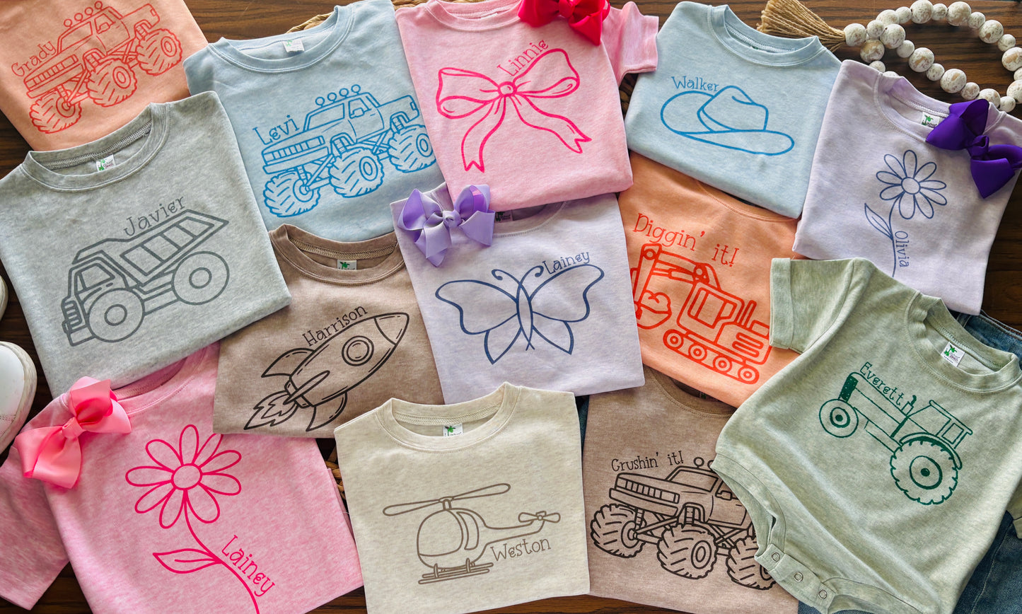Monochromatic Doodle Tees