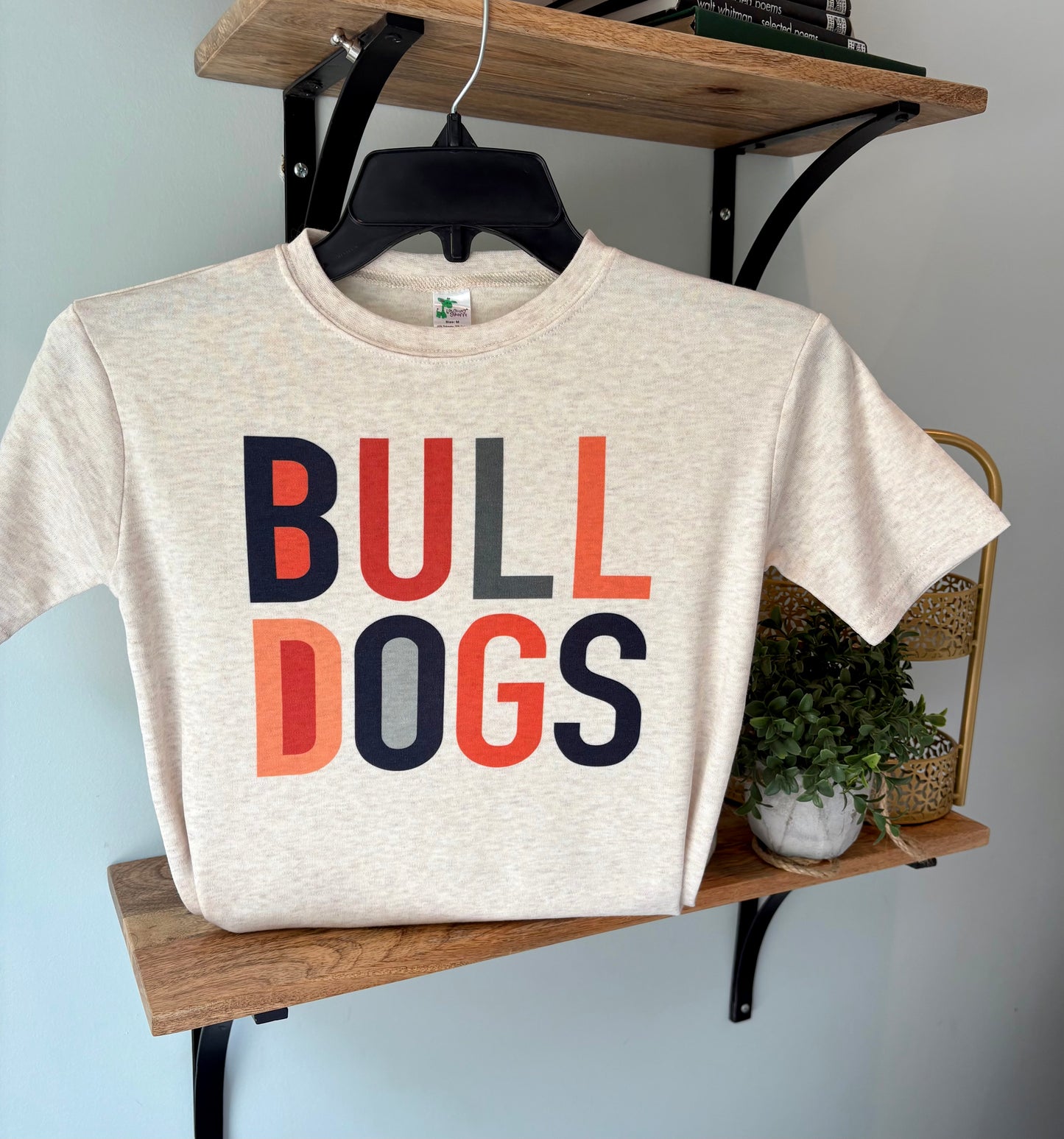 Custom Color Block Team Mascot on Oatmeal, Bulldogs, Tigers, Pirates, Wildcats, Any Custom Team and Colors!