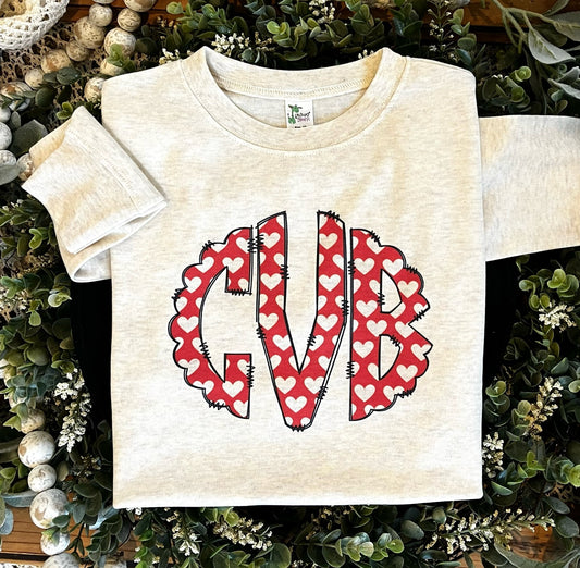 Custom Hearts Monogram