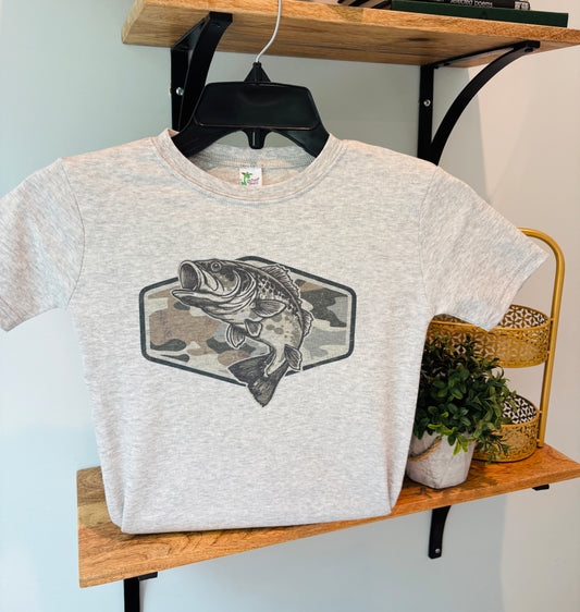 Fish on Camo Plaque on Grey