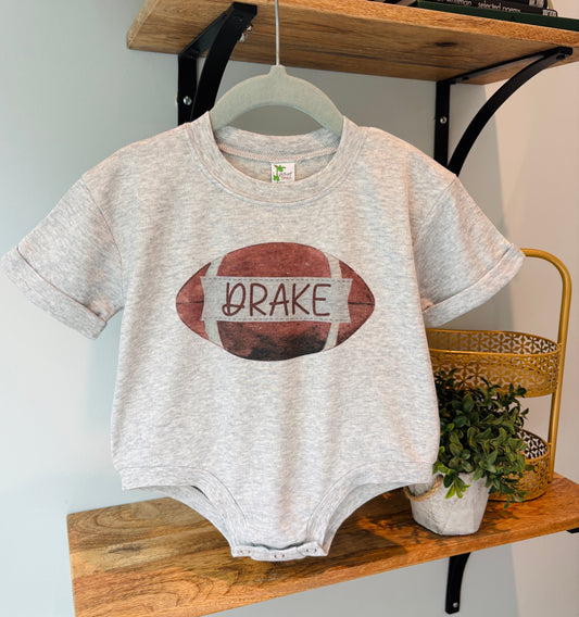Football with Name on Grey