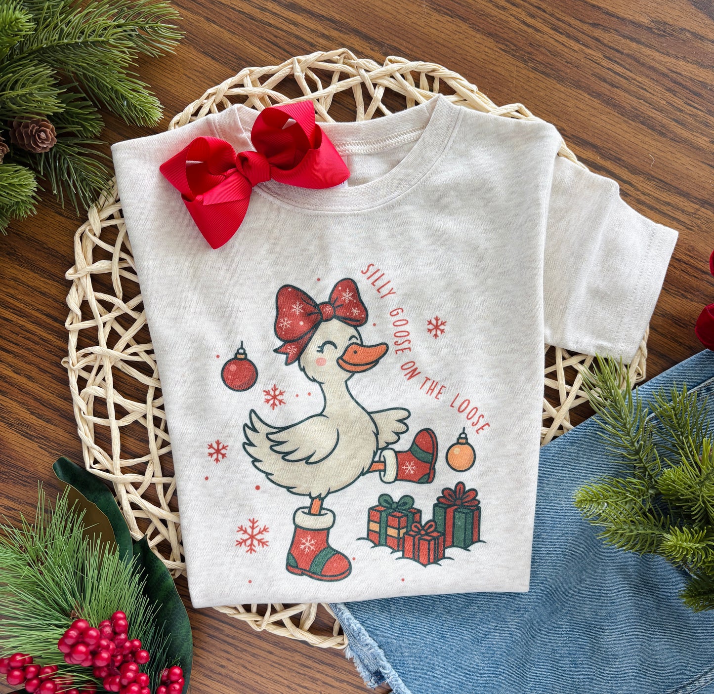 Girl Christmas Silly Goose