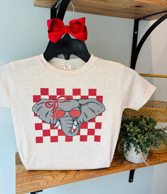 Girl Check Mascot Elephant on Oatmeal